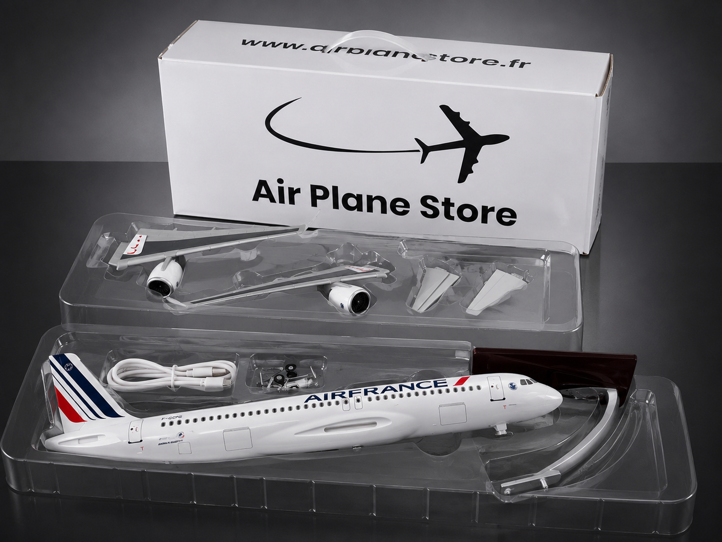 Airbus A320neo Air France 🇫🇷 - Échelle 1:100 37cm Finition Premium avec Led