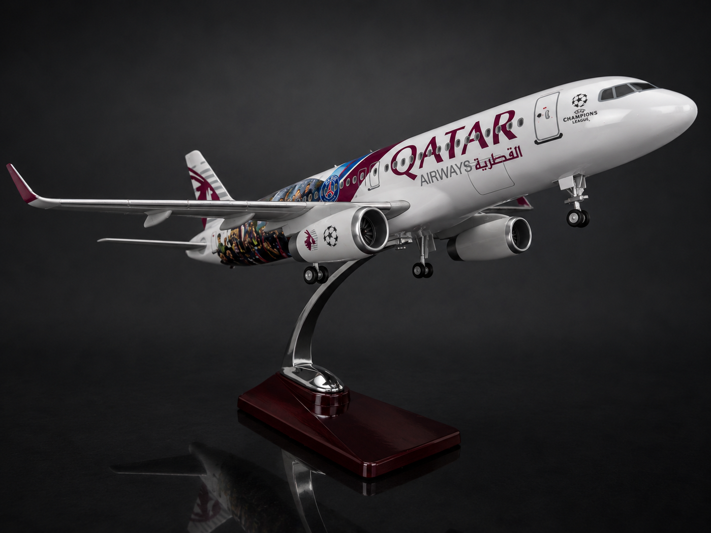 Airbus A320 Qatar 🇶🇦 livrée PSG - Échelle 1:85 - 47 cm Finition Premium avec Led