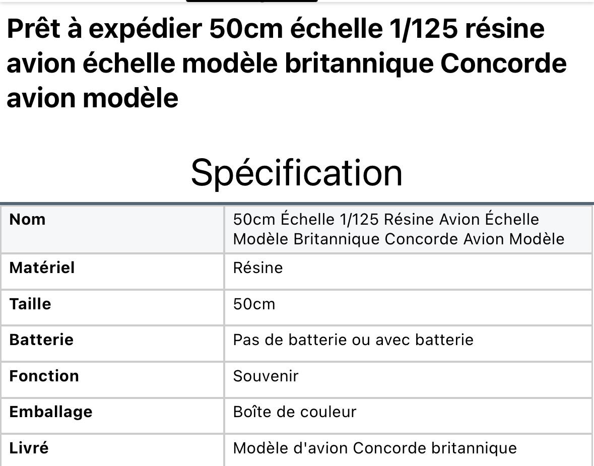 Concorde British Airways 🇬🇧 - 1:125 - Finition Premium